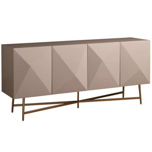 Runway Taupe Lacquer 4 Door Console 78"