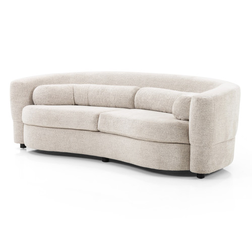 Marta Plush Chenille Upholstered Curved Sofa 87"
