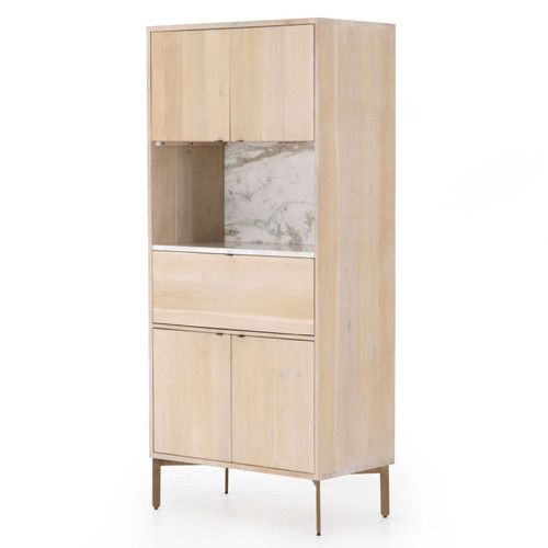 Bianca Pale Washed Oak Bar Cabinet