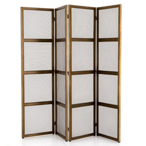 Marietta Matte Brass Room Screen Divider