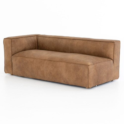Nolita Natural Washed Leather Sectional Chaise - LAF