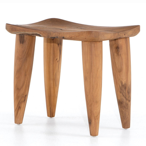 Zuri Aged Natural Teak Outdoor Stool