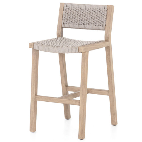 Delano Natural Teak Outdoor Rope Counter Stool