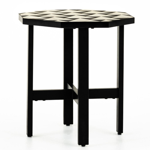 Troy Black & White Outdoor End Table