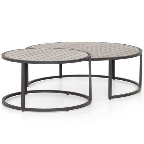 Alda weathered grey outdoor c table zin home