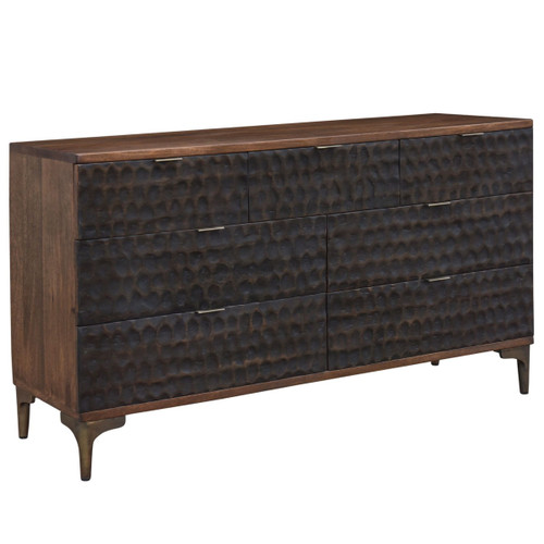 Anna Modern Carved Solid Wood 7-Drawers Dresser 60"