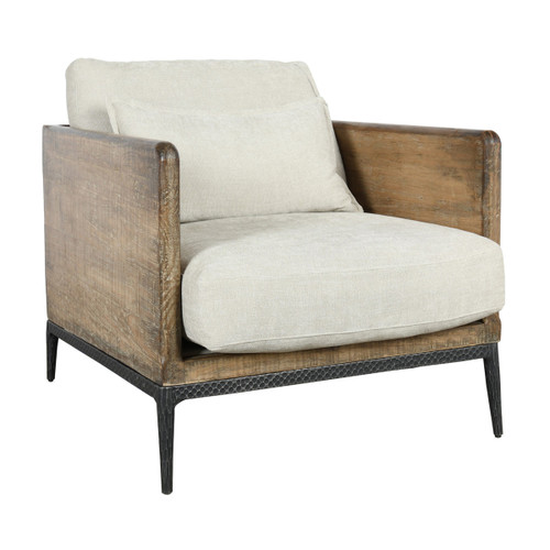 Emmy Reclaimed Wood Accent Chair - Ivory