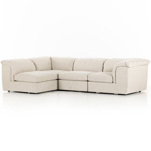 Jayce Fallon Linen 4 Piece Corner Sectional 111”