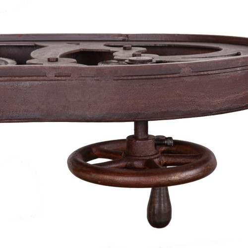 Steampunk Industrial Crank Desk With Glass Top 67" Zin Home