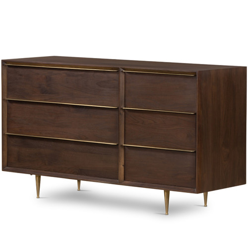 Billy Dark Walnut 6 Drawer Dresser