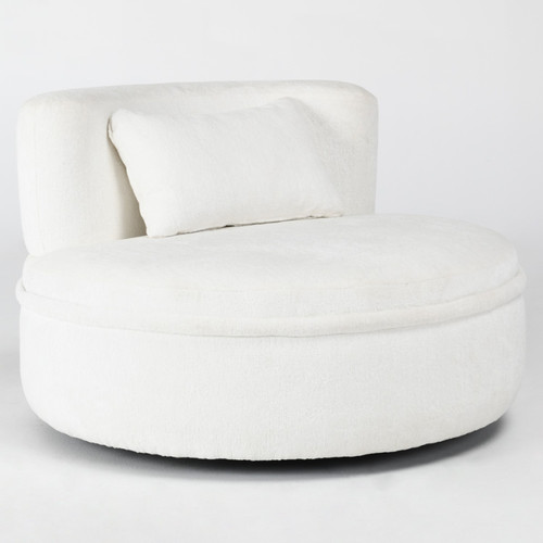 Krista Swivel Ivory Lounge Chair