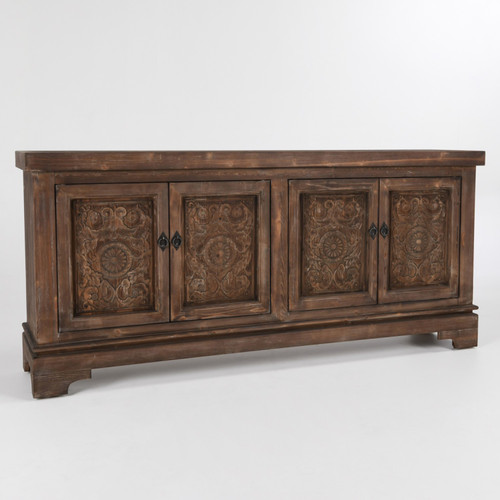 Amita Brown Stone 4 Door Sideboard