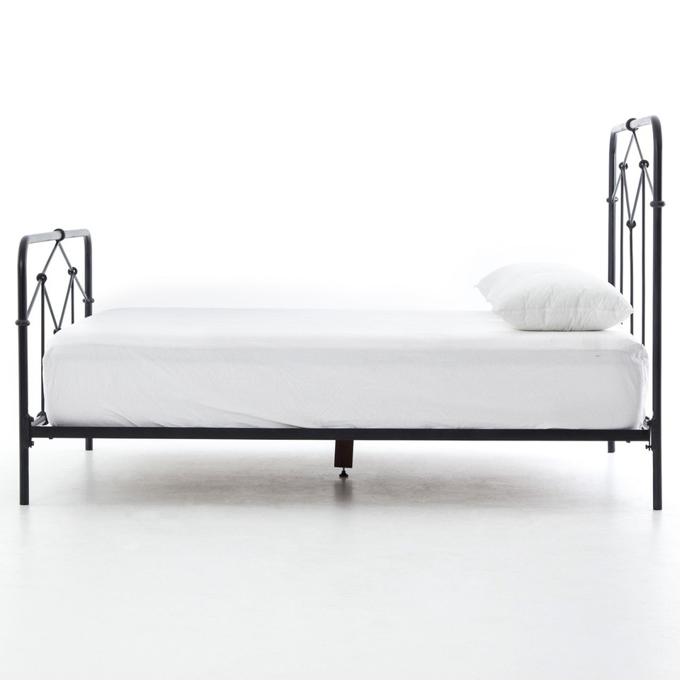Piper Vintage Black Iron King Platform Bed Zin Home