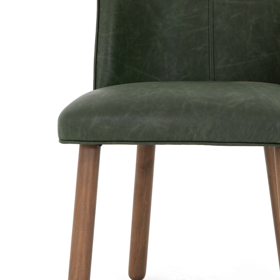 Aubree Modern Green Leather Dining Chair Zin Home