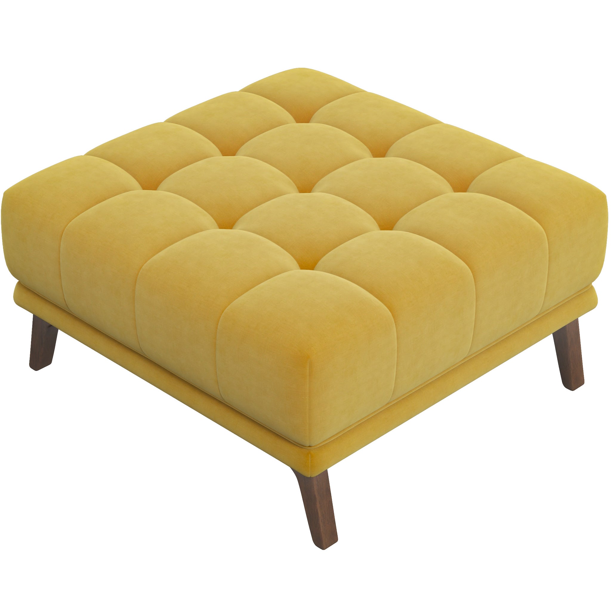 Addison Square Upholstered Ottoman - Yellow | Zin Home