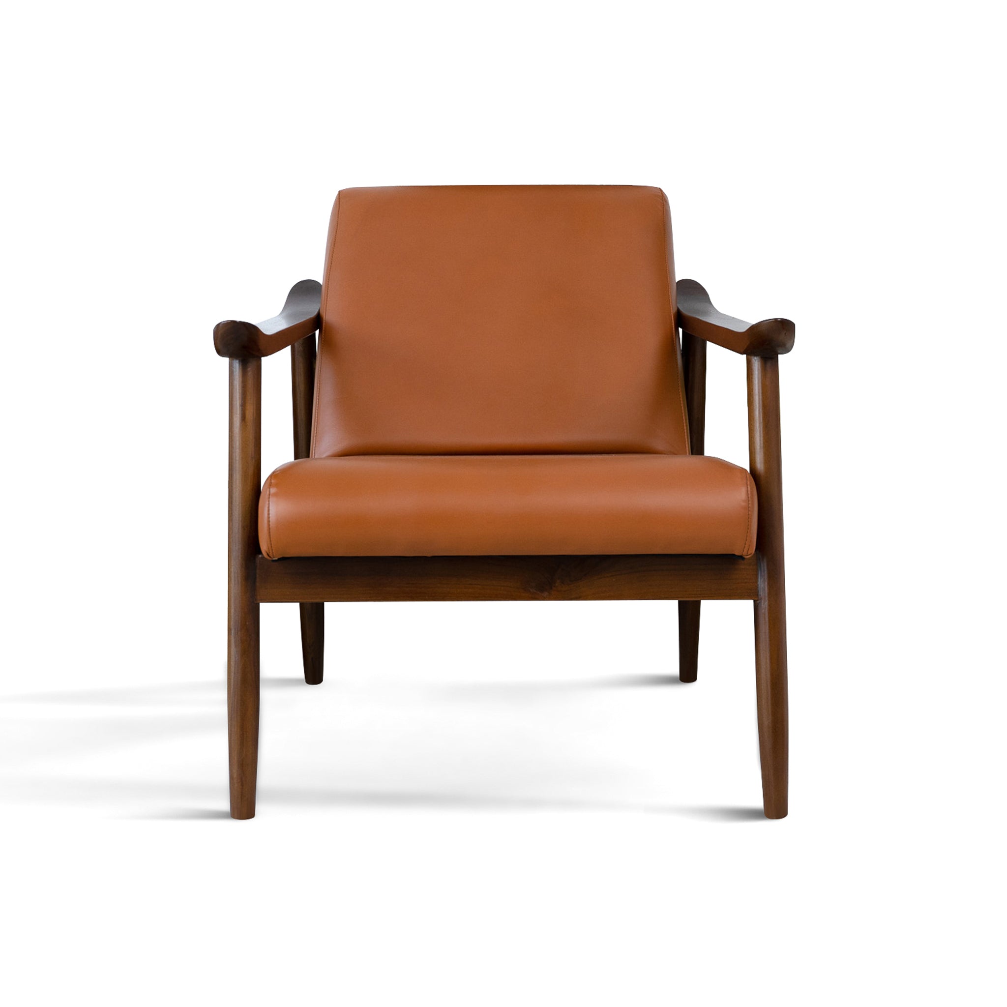 【新品未使用】LOGOS LIFE BACKHOLD CHAIR (BROWN) Brandon Solid Dark Tan Leather Lounge Chair| Zin Home