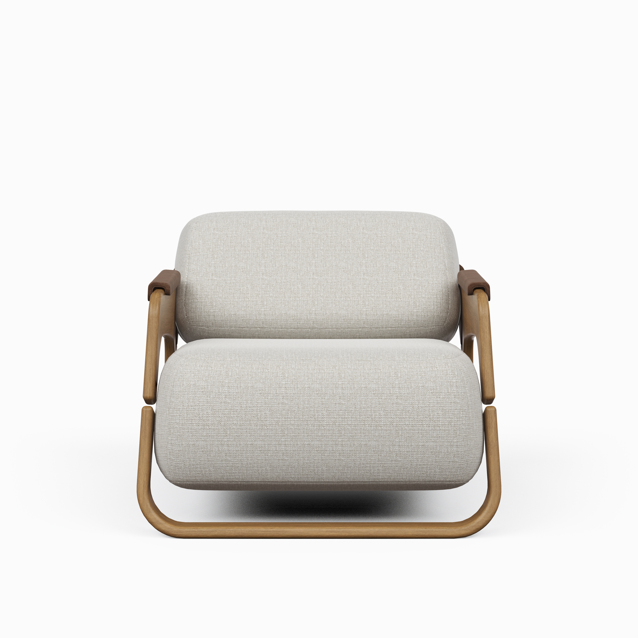 Modern Brazilian Hermes Accent Chair Harvest Natural Upholstery