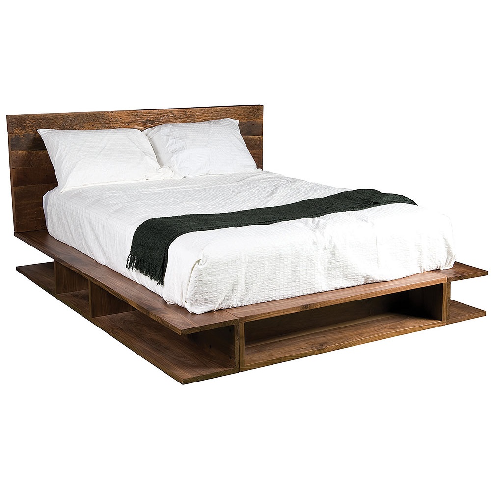 Bonnie Rustic Reclaimed Wood Queen Platfrom Bed Zin Home