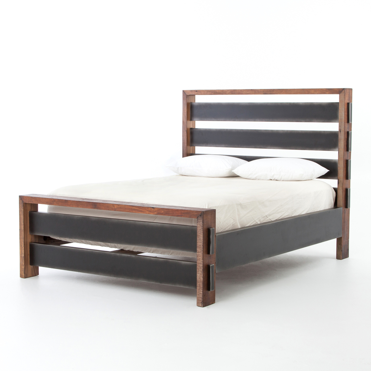 Nash Industrial Reclaimed Wood King Size Platform Bed Zin Home