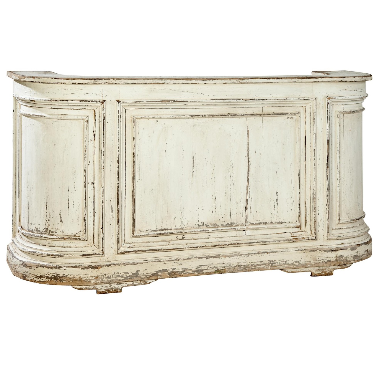 Cottage Antique White Mahogany Bar Counter Zin Home