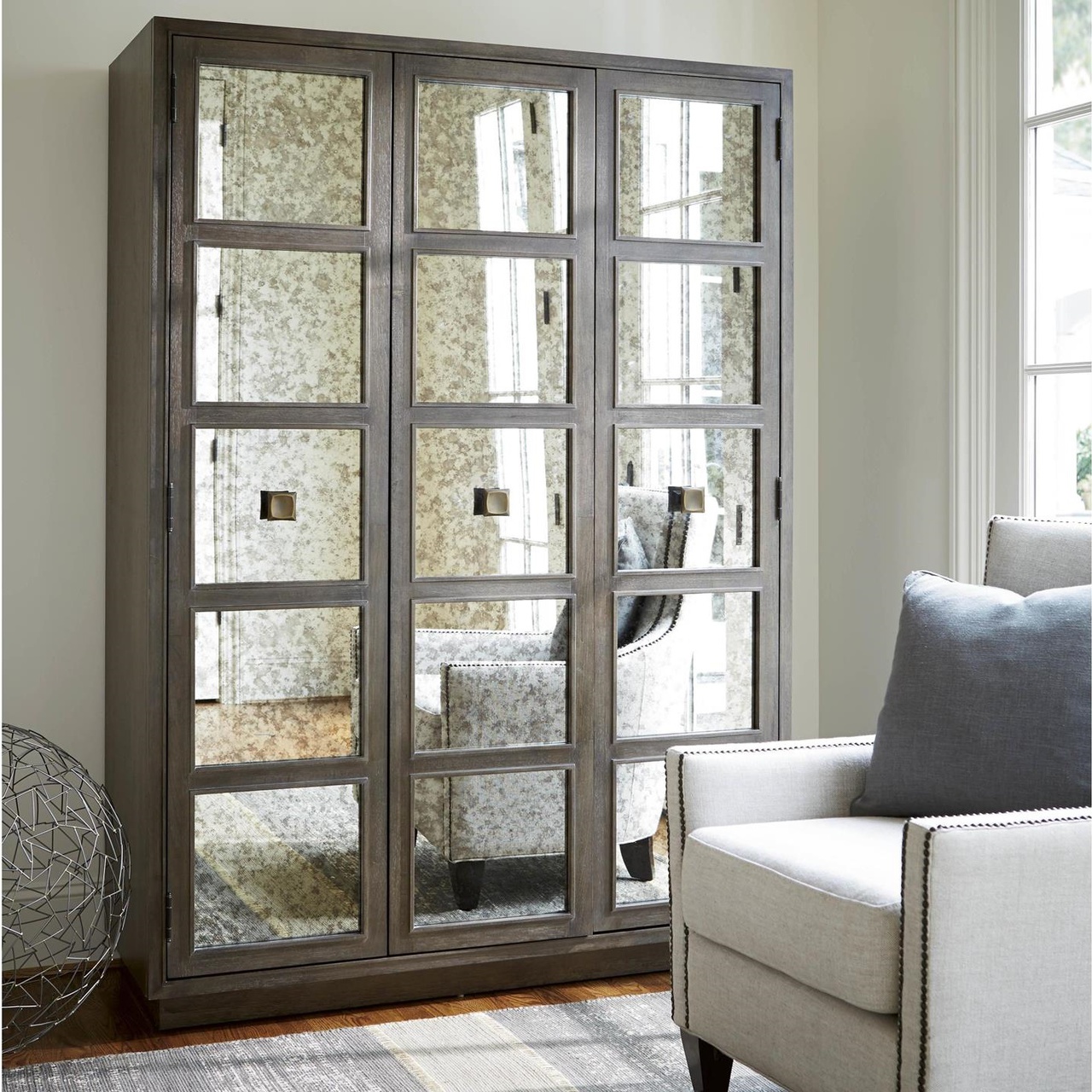 Playlist Antique Mirrored Armoire Wardrobe Zin Home