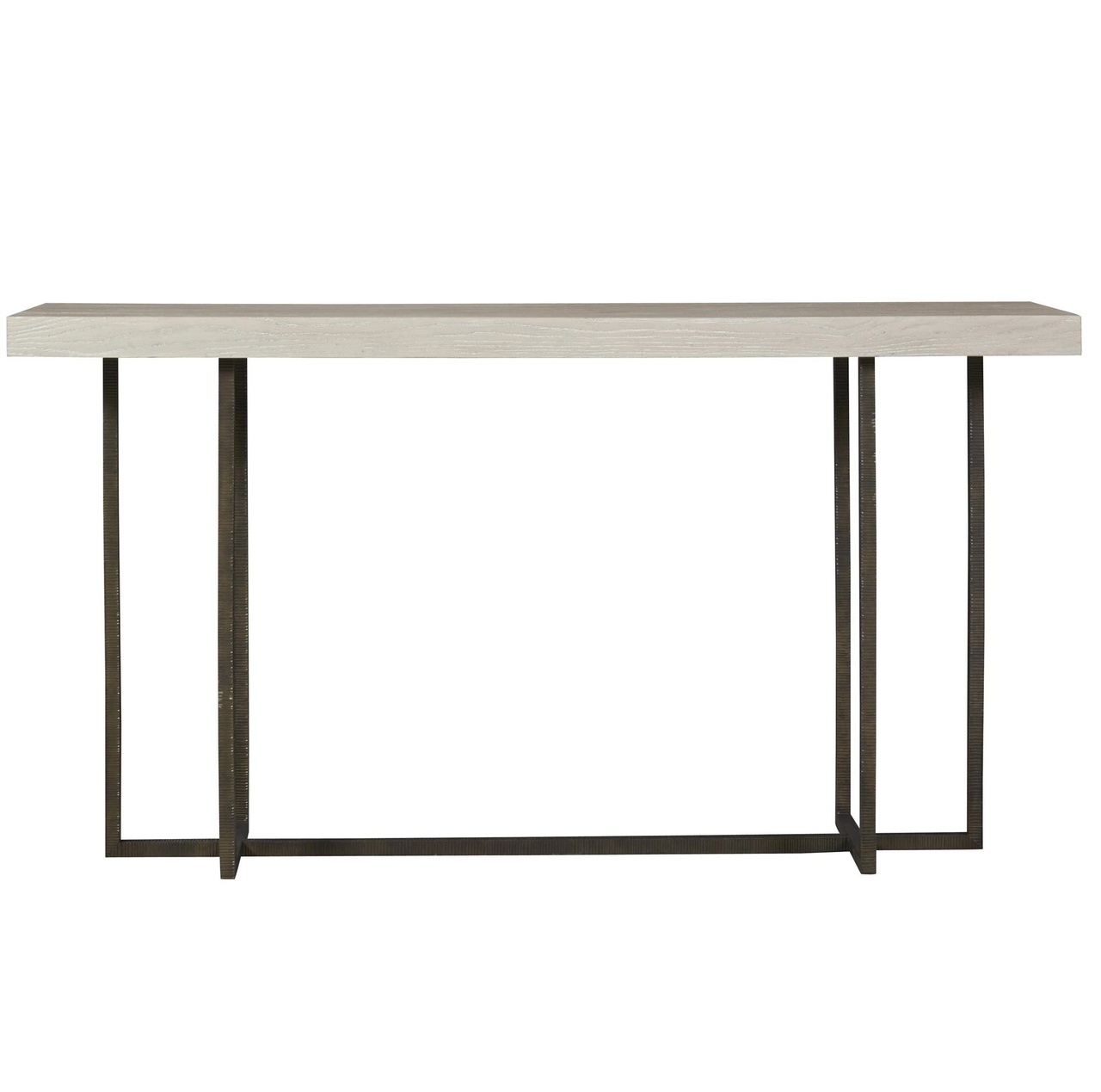 Modern Grey Oak Wood Bronze Metal Wilder Console Table Zin Home