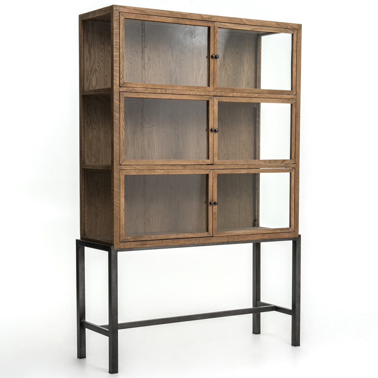 Natural wood china cabinet