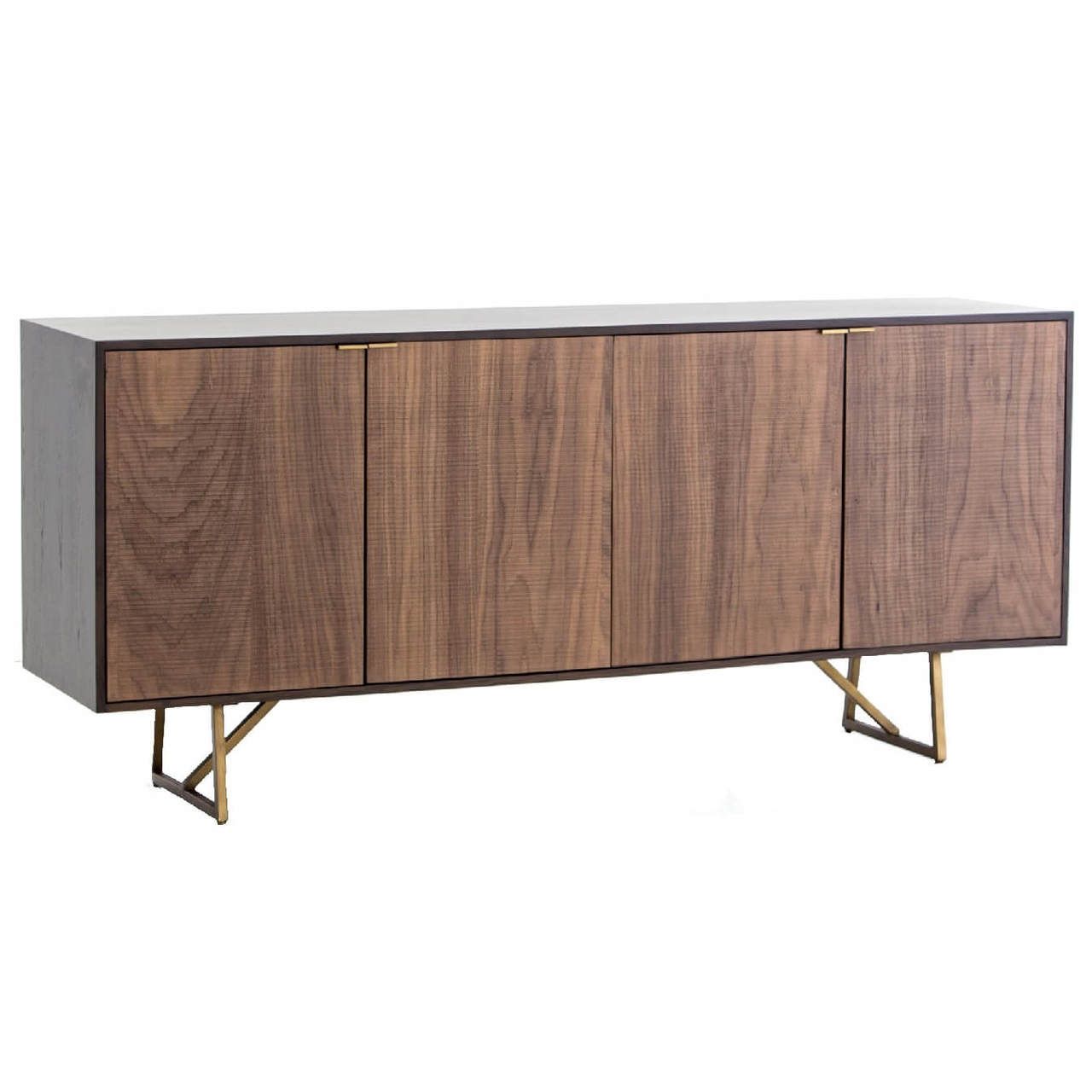 Kapri Antique Bronze Base Walnut Wood Media Cabinet 72 Zin Home