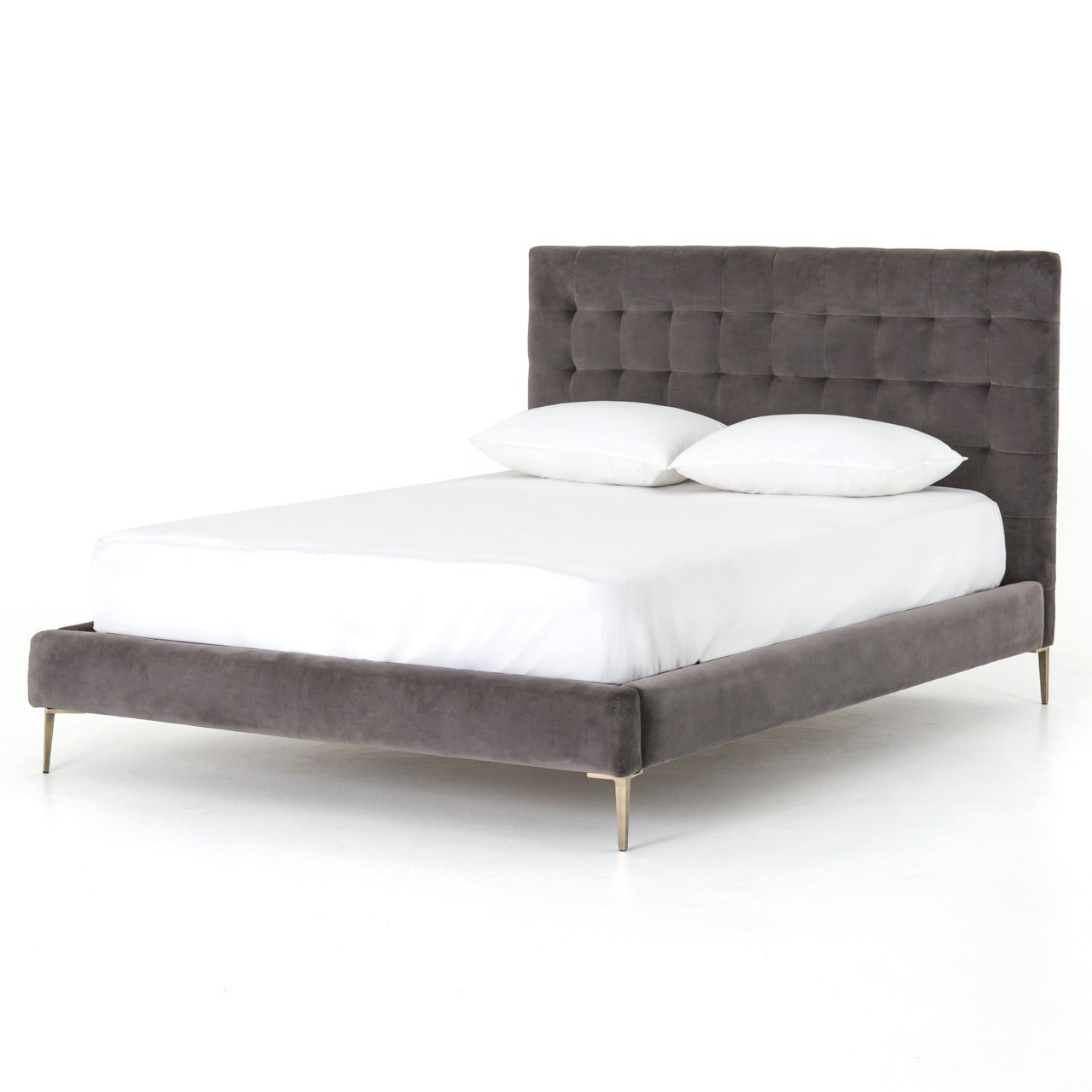 king platform bed wood headboard