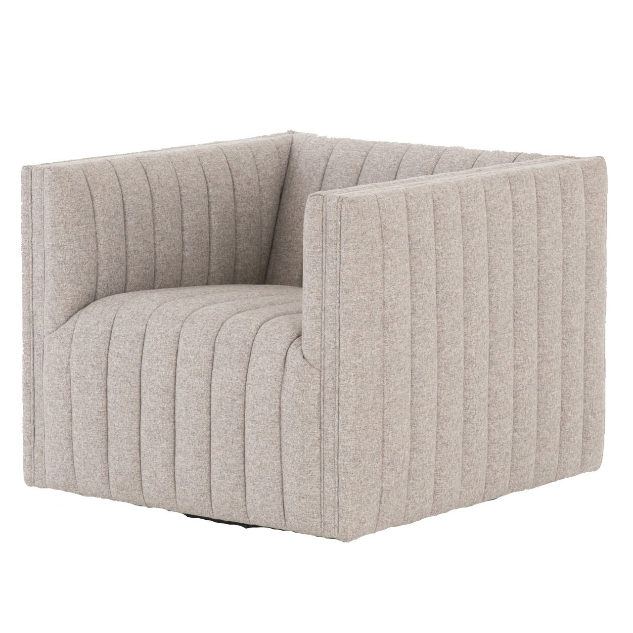 Augustine Gray Channel Tufted Swivel Chair Zin Home Fourhands