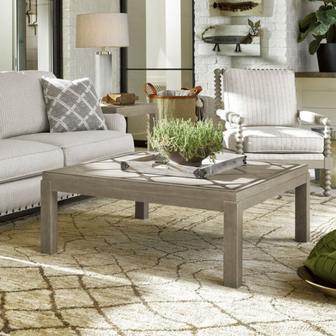 Griffin Rustic Grey Square Cocktail Table 43 Zin Home