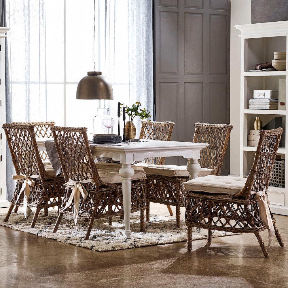 Alina Coastal Rattan Dining Side Chair | Zin Home