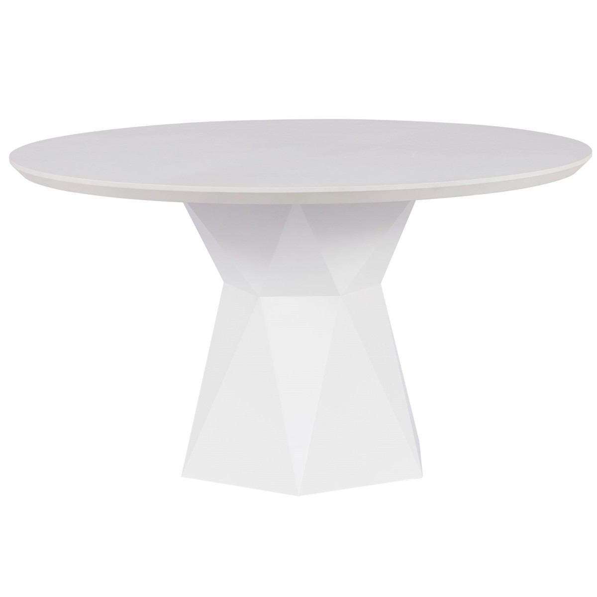 Geranium White Lacquer Round Dining Table 54