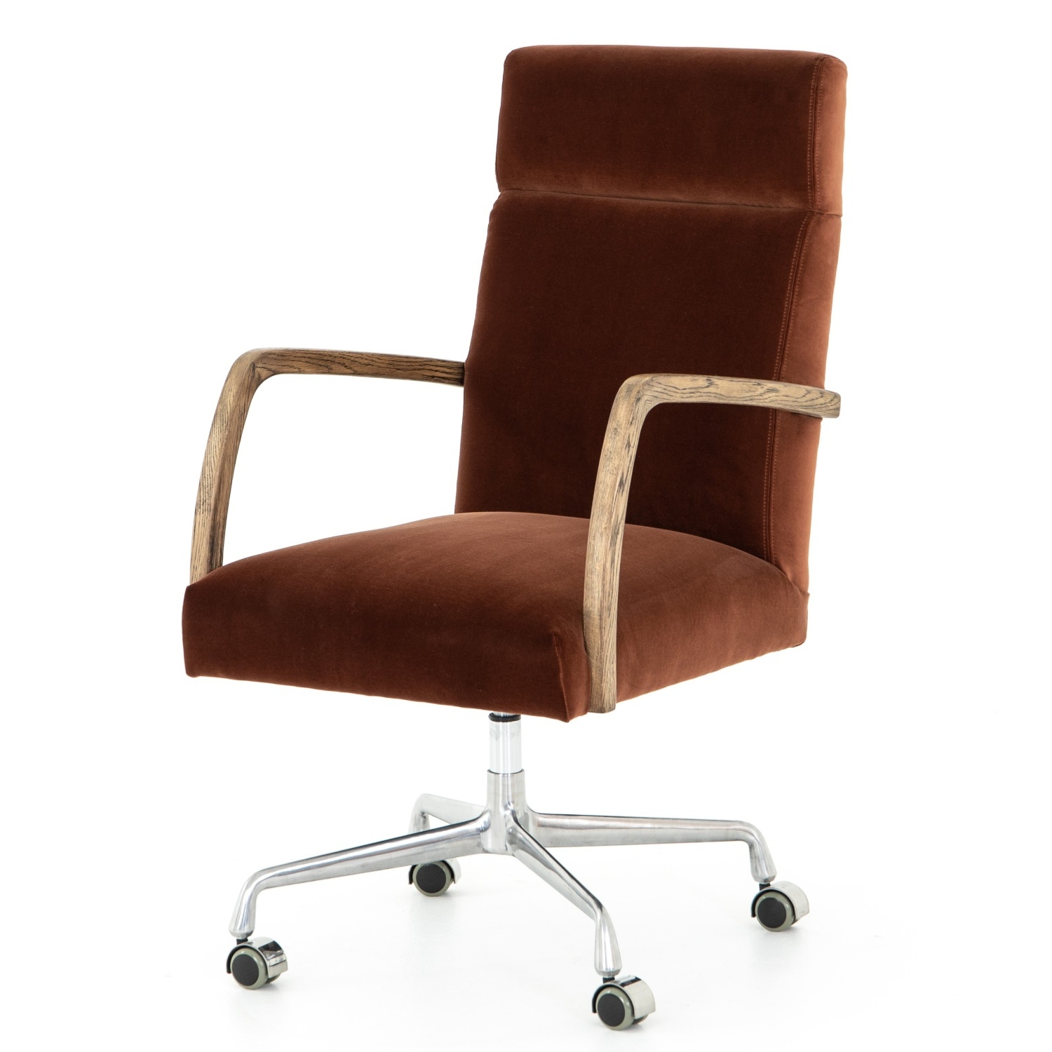 rust velvet office chair