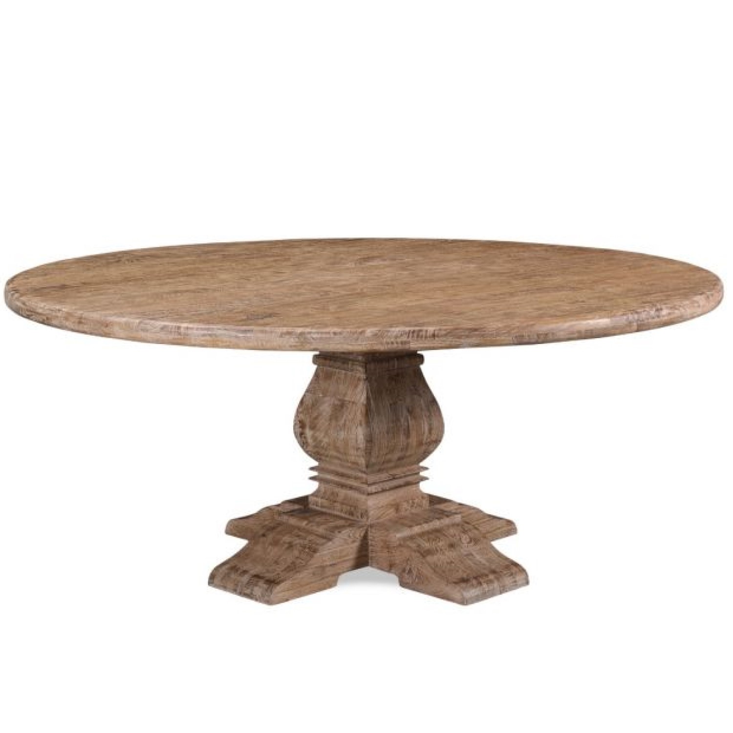 French Farmhouse Trestle Round Dining Table 72