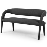 Hawkins Fiqa Boucle Charcoal Dining Bench 55"