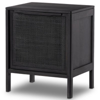 Sydney Black Woven Cane Nightstands