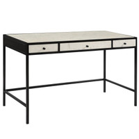 Tisbury Iron and White Marble Writing Desk 51"