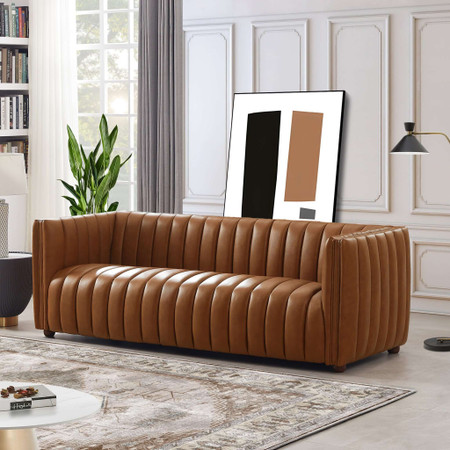 リネン IDEE SOFA Leather Premium Marron 在庫品】DIMANCHE SOFA (3) Leather Premium Marron｜3人掛け