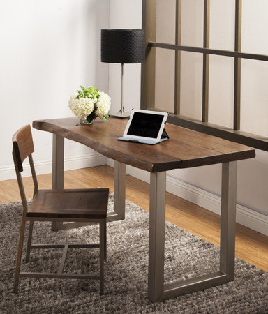 desk with metal legs