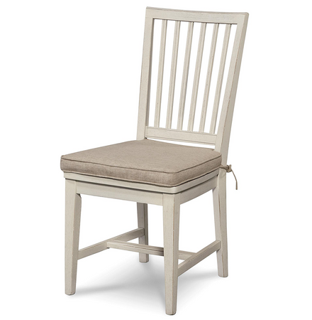 Coastal Beach White Dining Side Chair With Cushion Zin Home