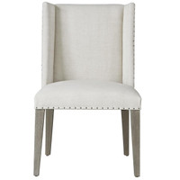 Tyndall Belgian Linen Upholstered Wing Dining Chair