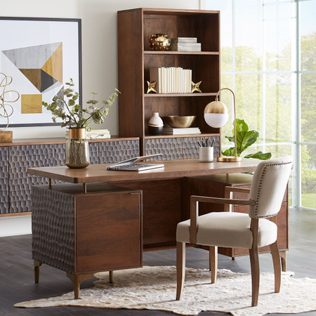 Mid Modern Solid Wood Desk Home Office Desk -  Hong Kong