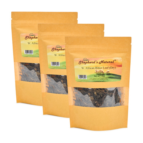 Bitter Leaf Non-GMO (Dry) by HATF's Shepherd's Natural. 4.5 oz / 128g (3 X1.5 oz bags)