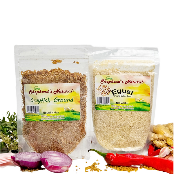 COMBO DEAL - Egusi 8oz & Crayfish Ground 4oz, 100% All Natural, Non GMO