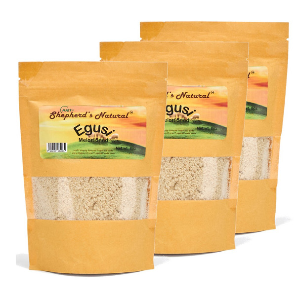 Egusi x 3 pack (Ground Melon Seed)  24oz (3 x 8oz) by HATF's Shepherd's Natural