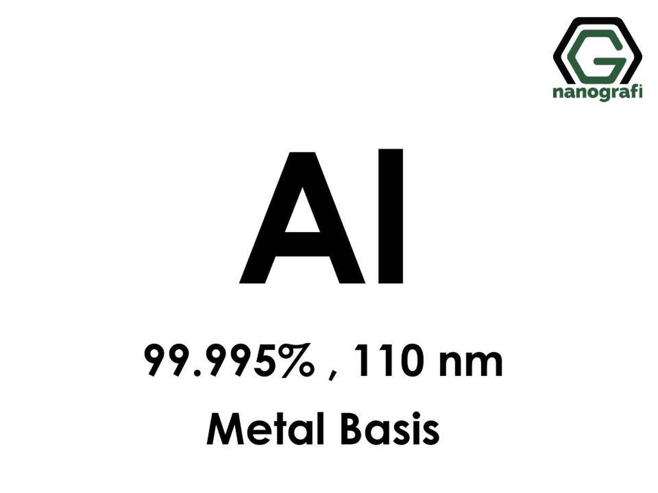 Al (Alüminyum) Nanopartikül, 99.995%, 110nm, Metal Temelli