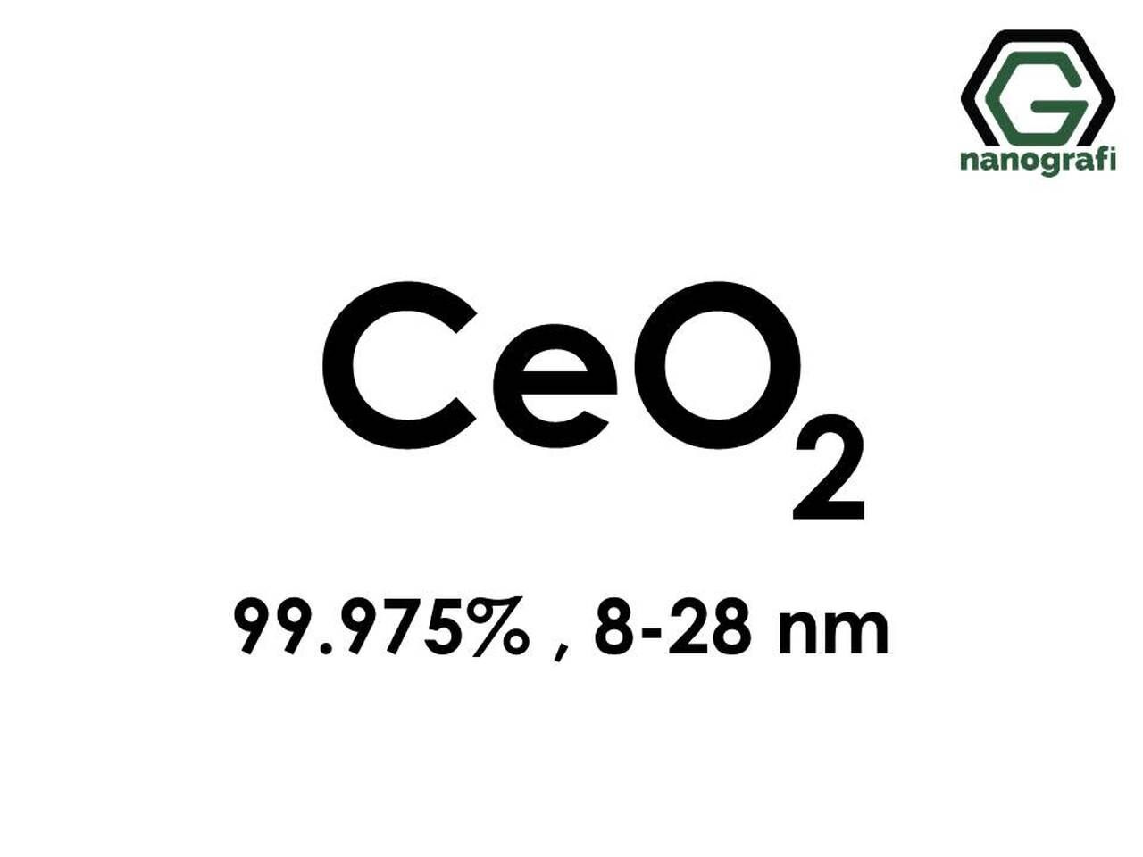 CeO2(Seryum Oksit) Nanopartikül, 8-28nm, Saflık 99.975%