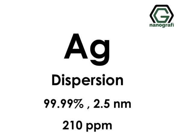 Ag(Gümüş) Nanopartikül, Dispersiyon, 2.5 nm, 210ppm