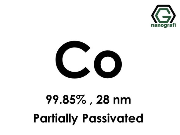 Co(Kobalt) Nanopartikül, 99.85%, 28 nm, Kısmen Pasifleştirilmiş 